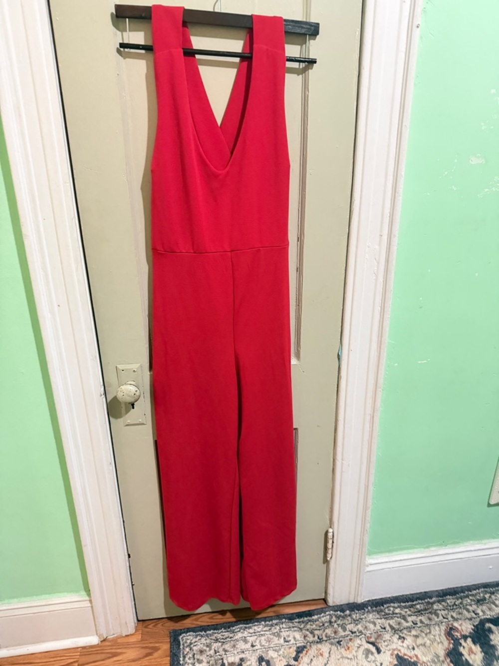 Liberty Love Red Sleeveless V-Neck Wide-Leg Jumpsuit